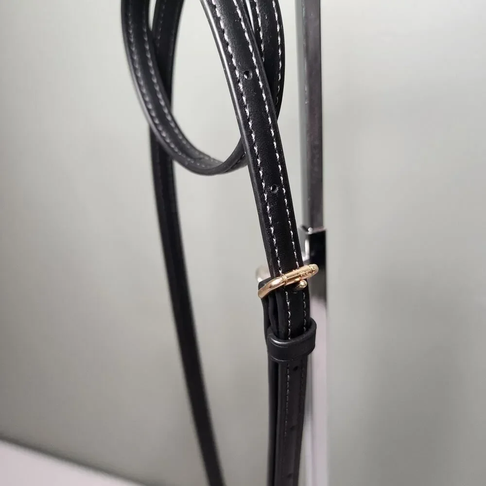 NWT Coach CU265 Refined CALF Leather Black Thin Strap 44.25